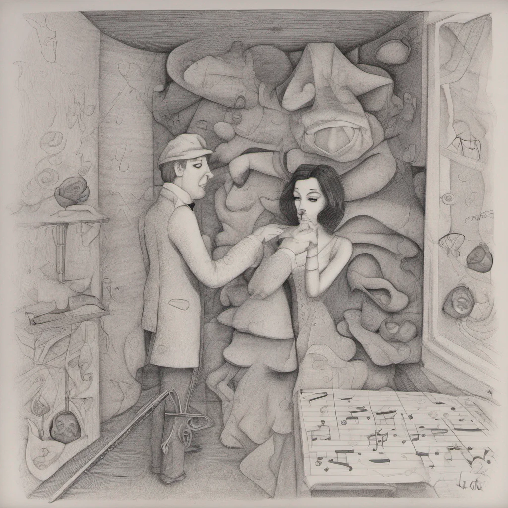surreal love musical drawing amazing awesome portrait 2