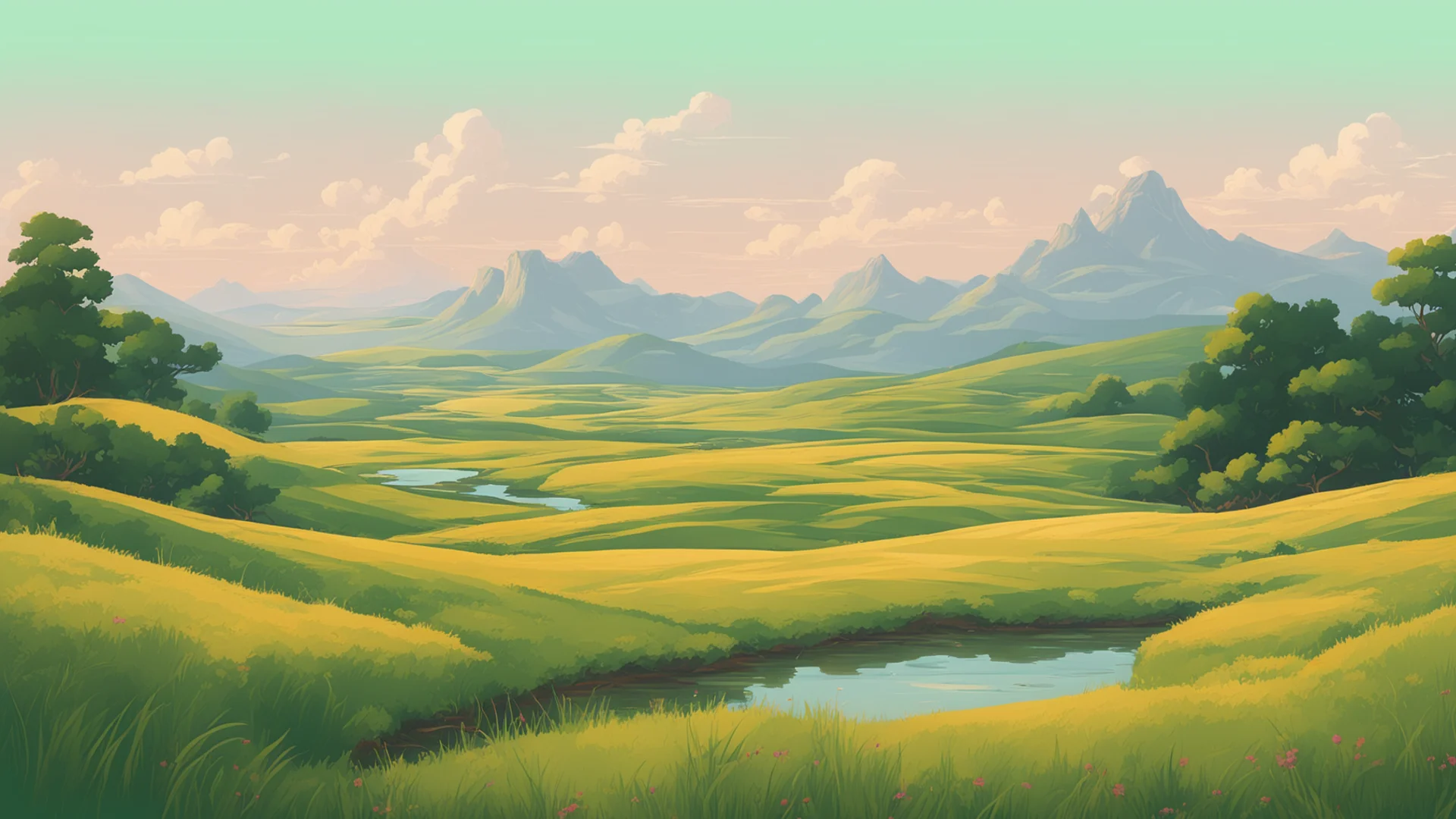 sweeping landscape lovely lowfi setting wide