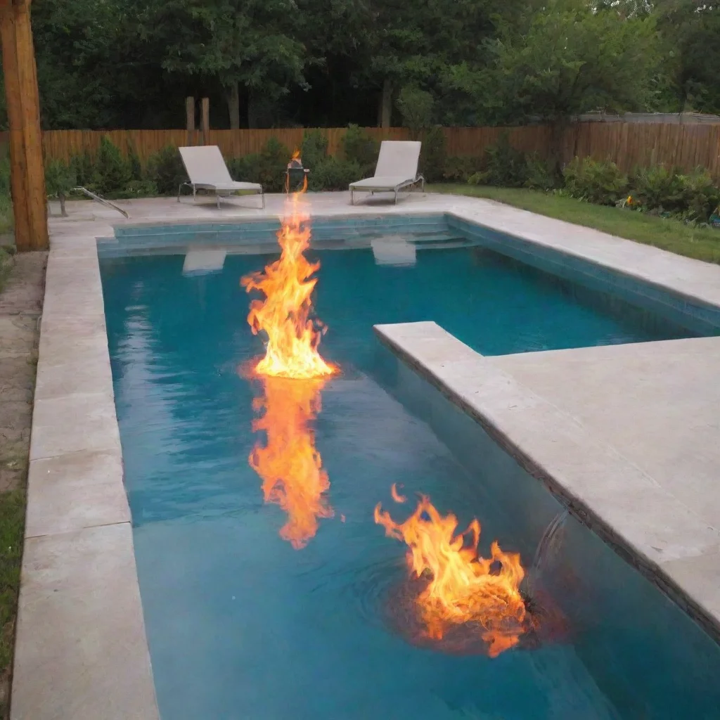 swimming pool with fire instead of water