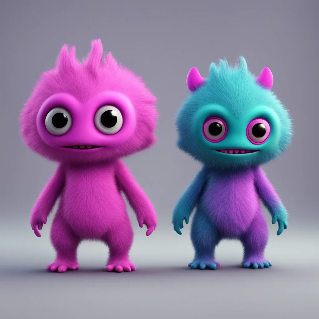 symmetries cute little monsters realistic c4d rendering style