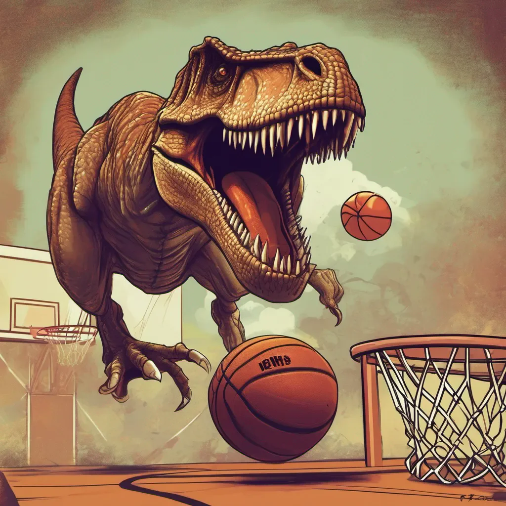 t rex  baloncesto amazing awesome portrait 2