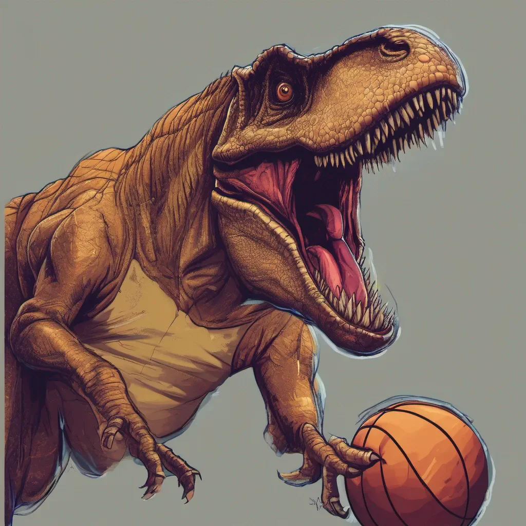 t rex  baloncesto confident engaging wow artstation art 3