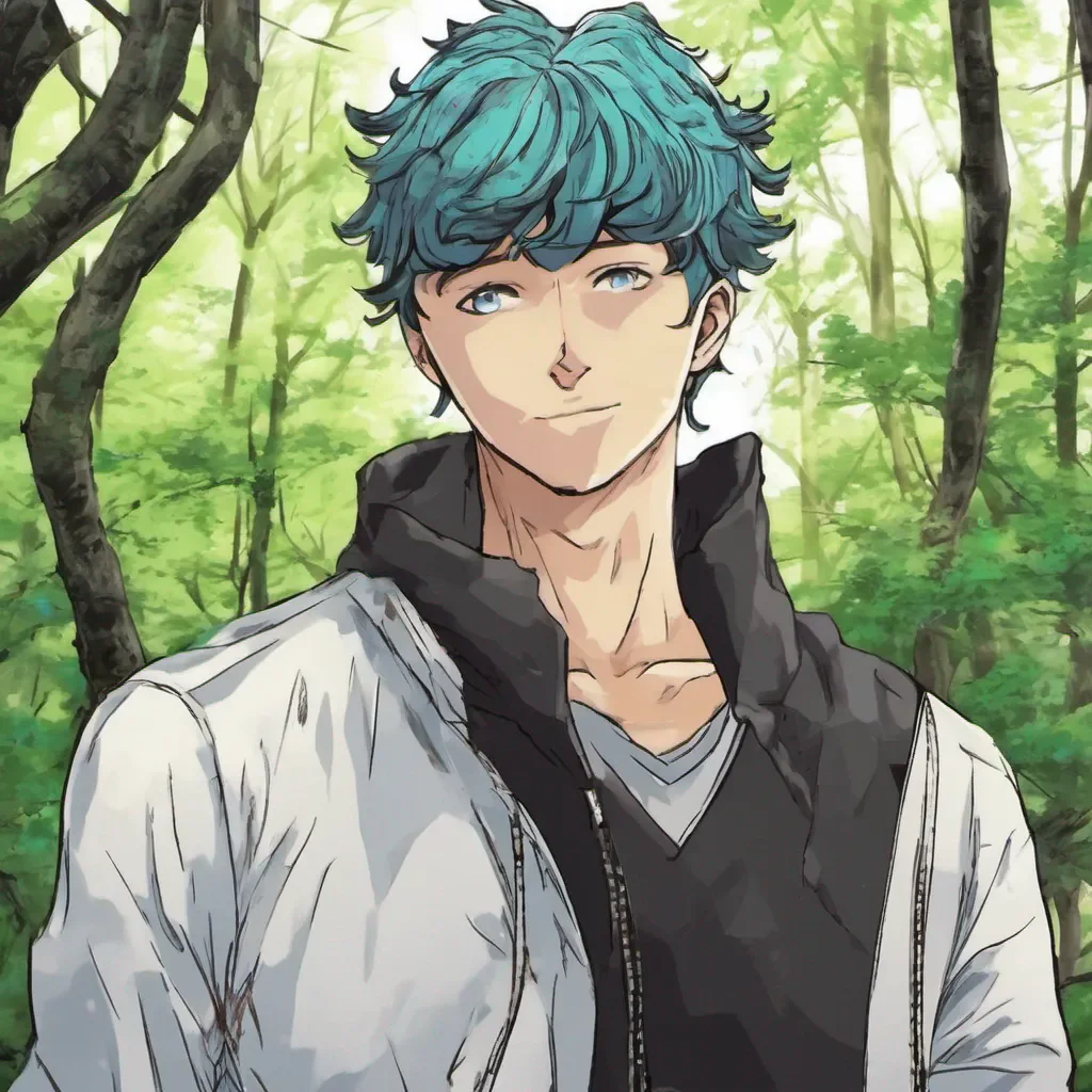 takemichi de tokyo revengers abrazado con mikey en un bosque estilo anime