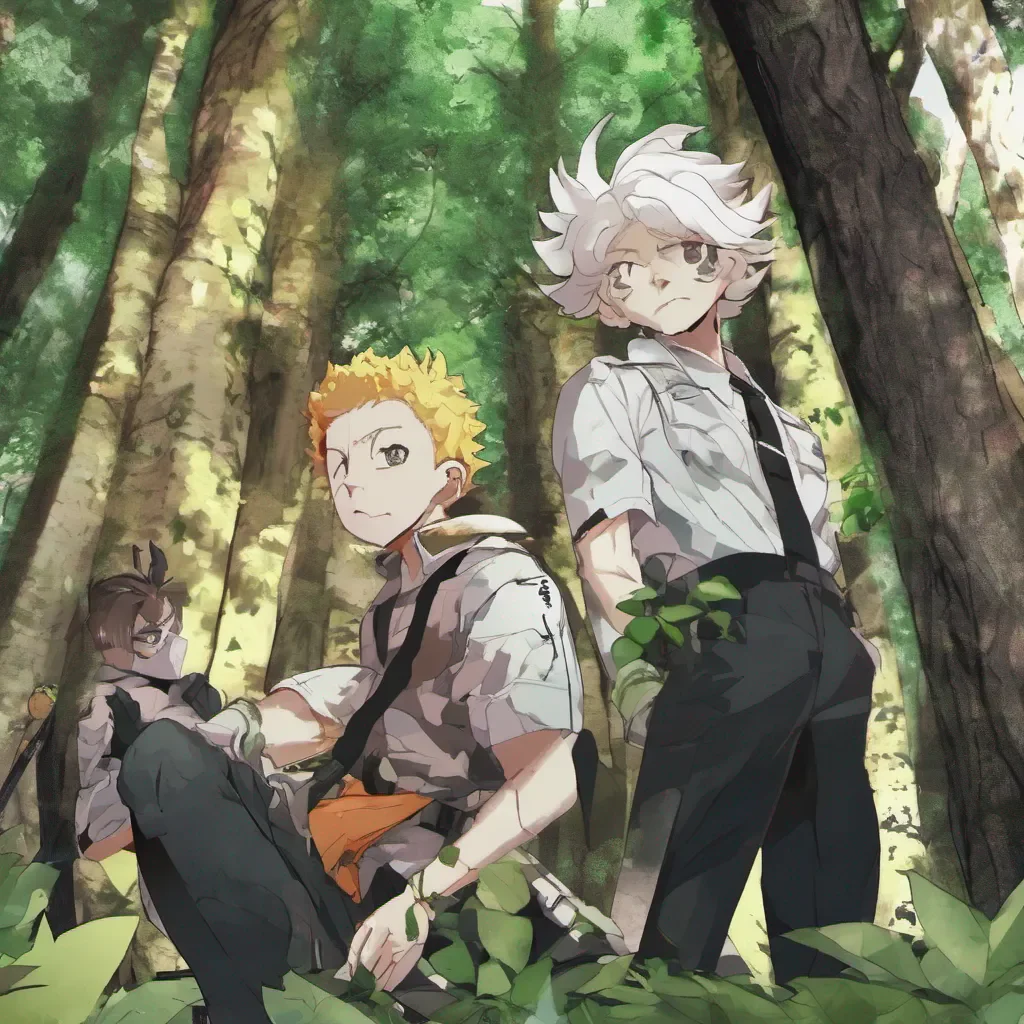 aitakemichi de tokyo revengers abrazado con mikey en un bosque