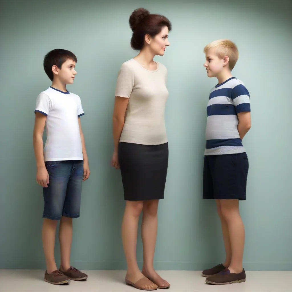 taller women older women younger boy shorter boy
