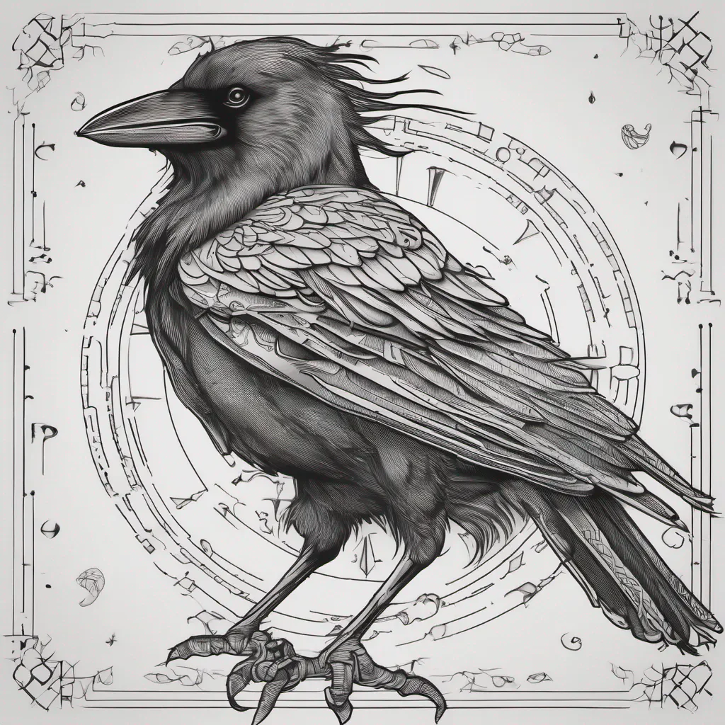 tattoo crow line art amazing awesome portrait 2