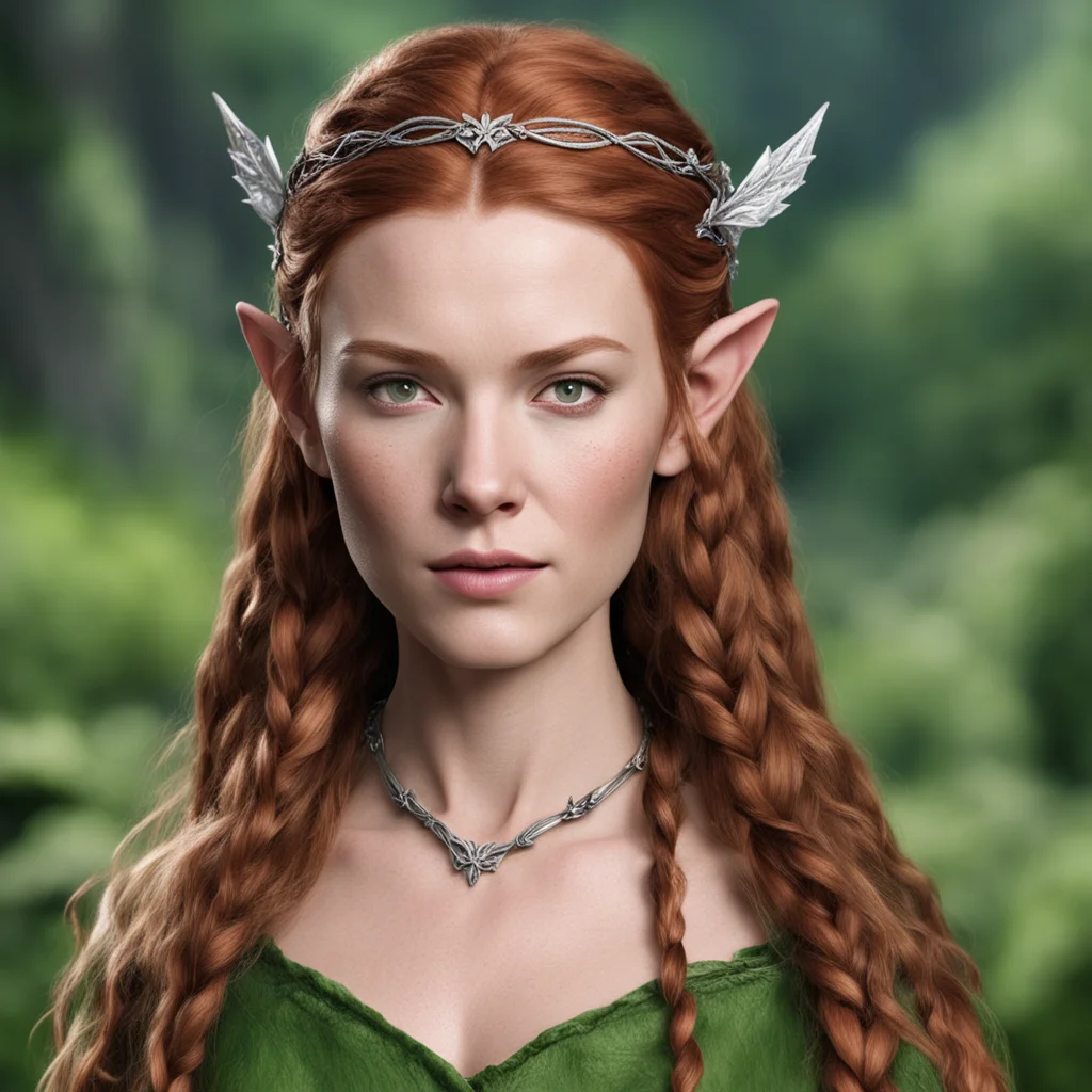 tauriel with braids wearing silver flower elven circlet with diamonds good looking trending fantastic 1