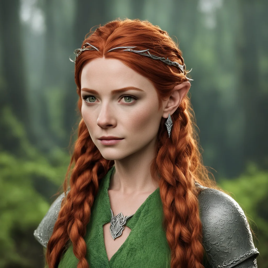 aitauriel with reddish hair and braids wearing silver elvish circlet with diamond in the center confident engaging wow artstation art 3