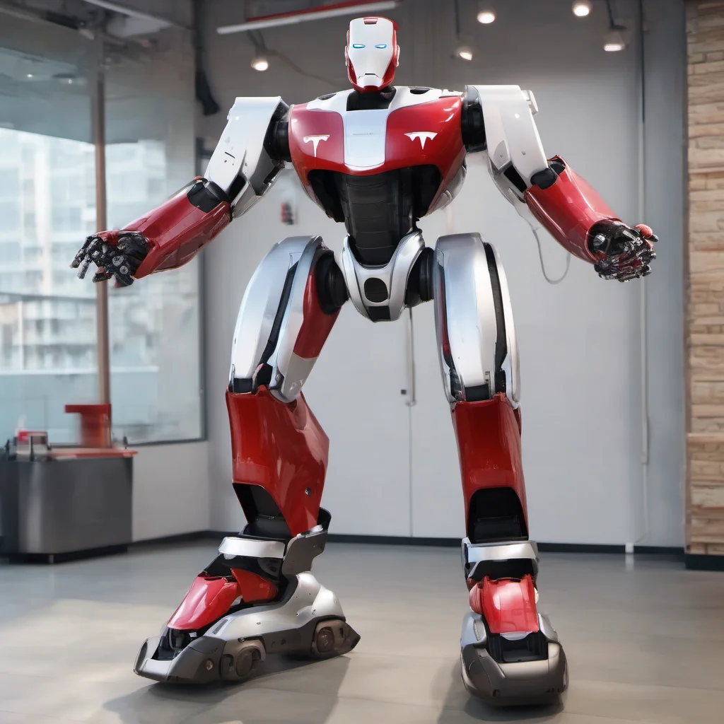 tesla optimus humanoid robot realistic friendly happy robot screen for face with smiling character epic realistic balancing on one leg  confident engaging wow artstation art 3