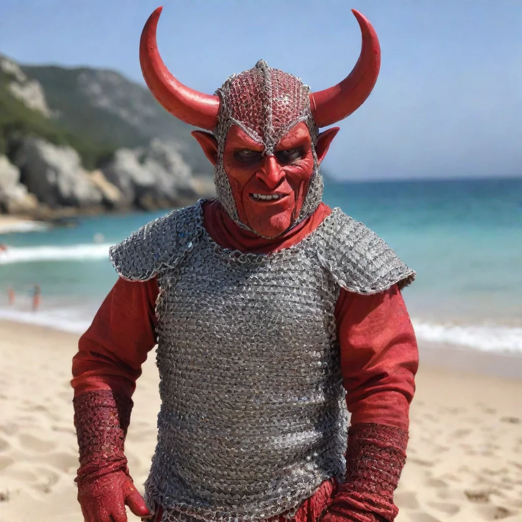 aithe devil on holiday wearing chainmail