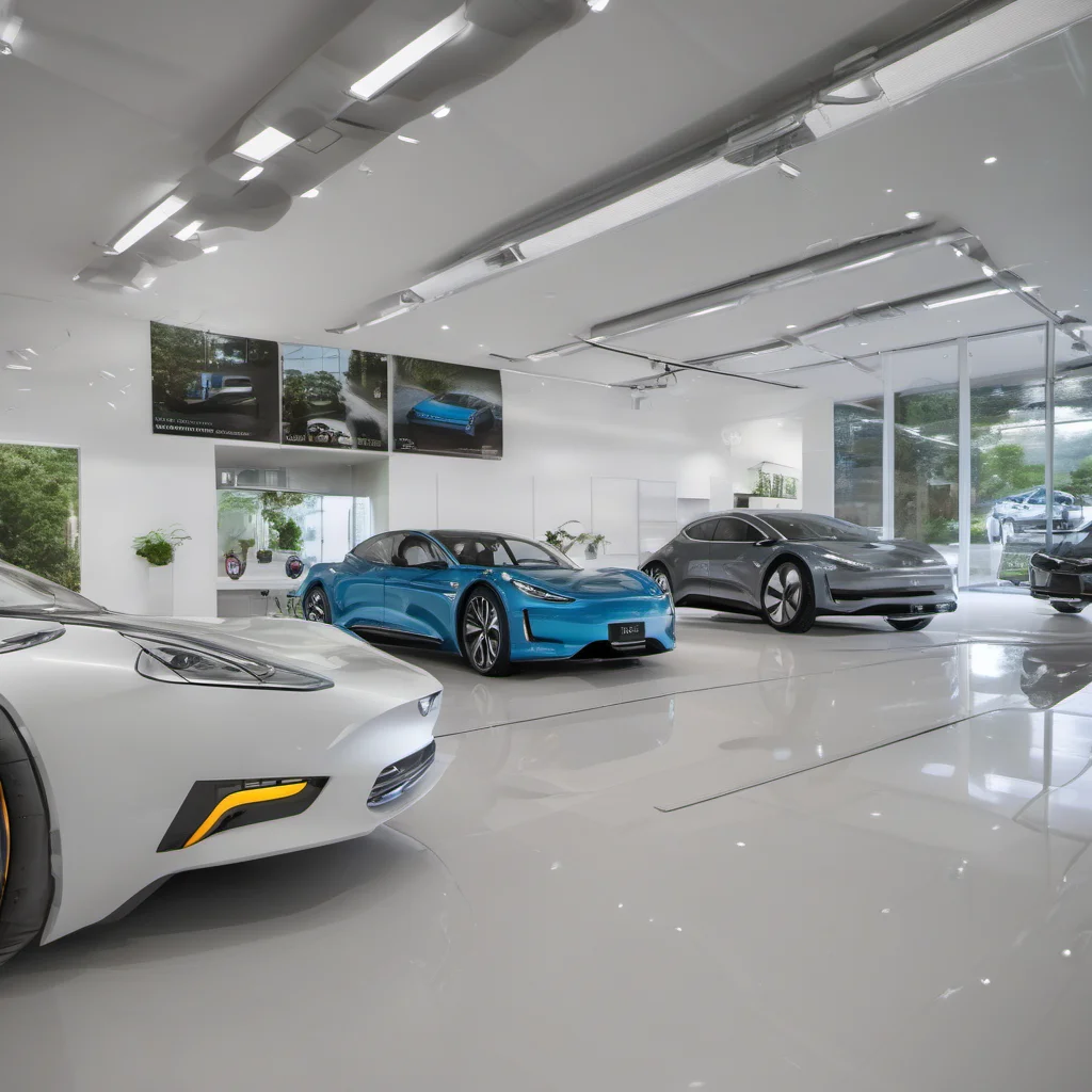 aithe electric car showroom of the future confident engaging wow artstation art 3
