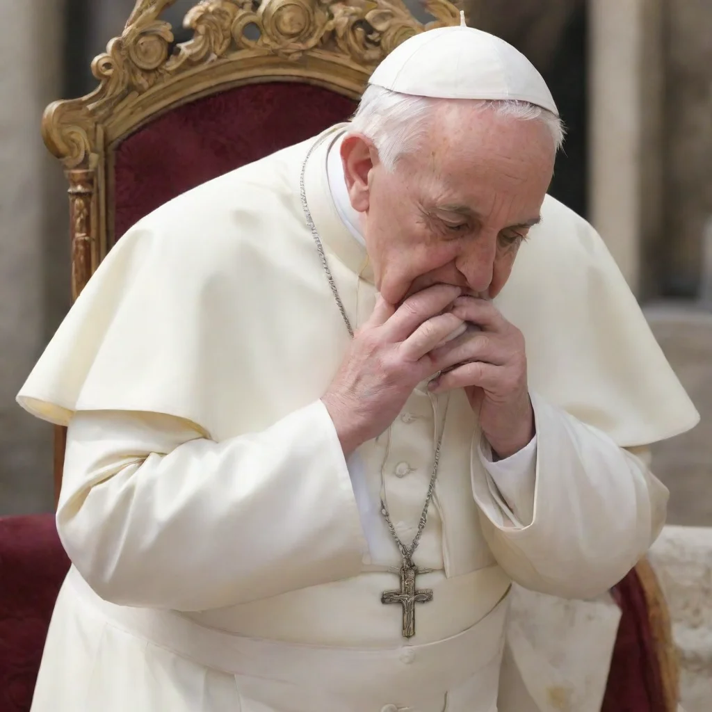 aithe pope vomiting in anime style