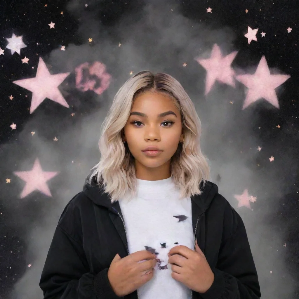 the word jordyn in all caps. surrounded by stars and smoke 