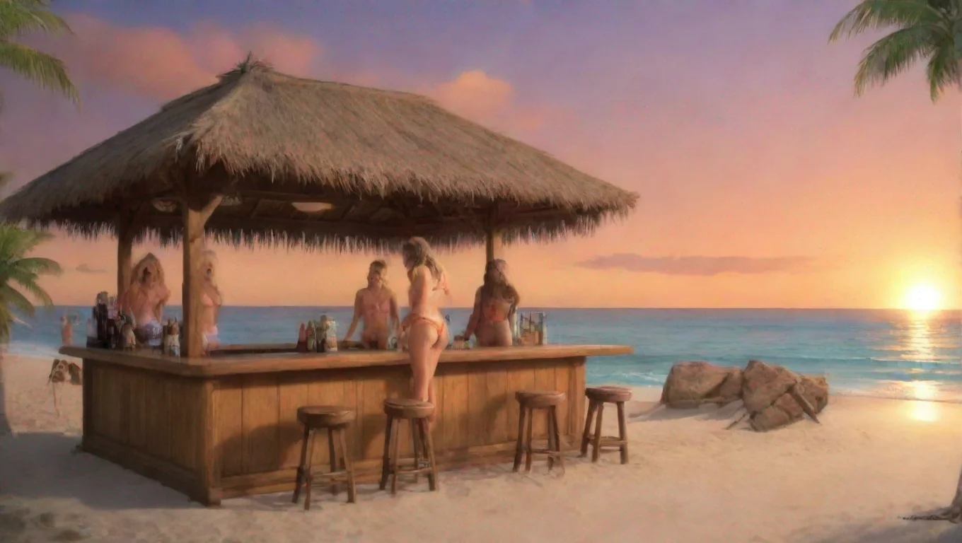 aithere are bikini girls at the bar