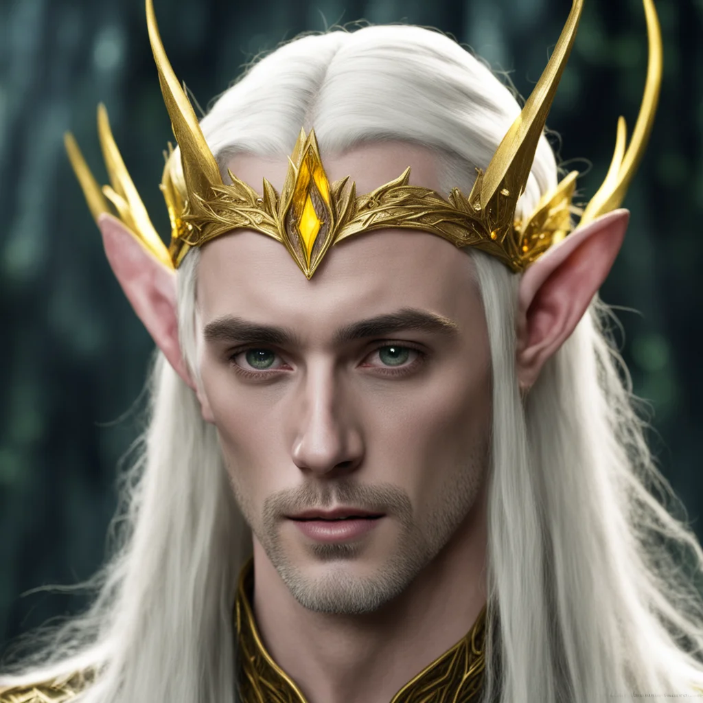 thranduil wearing golden wood elf circlet with yellow diamonds  good looking trending fantastic 1