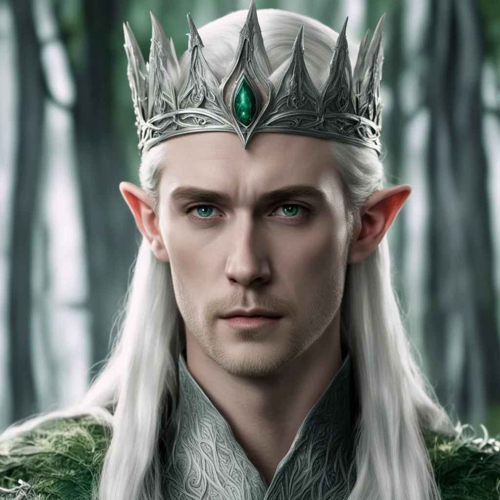 aithranduil wearing silver crown of greenwood good looking trending fantastic 1