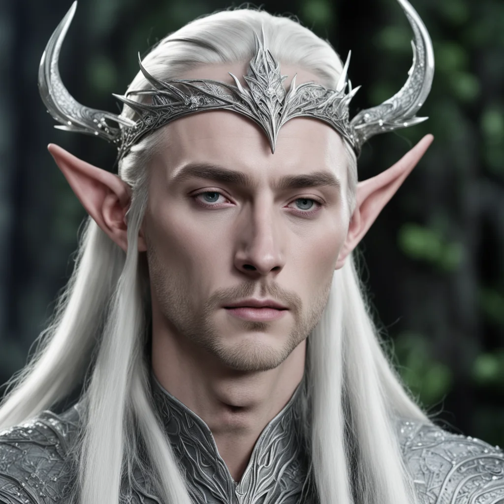 thranduil wearing silver wood elf circlet with diamonds  good looking trending fantastic 1