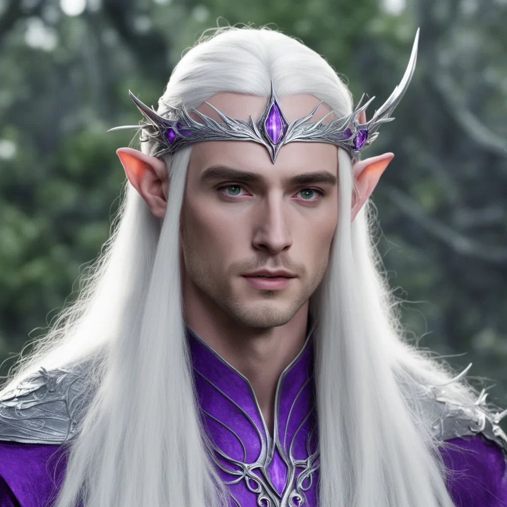 aithranduil wearing thin silver elven circlet amathyst amazing awesome portrait 2