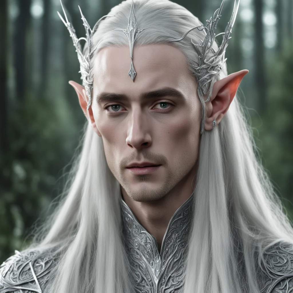 thranduil wearing thin silver elvish circlet with diamonds good looking trending fantastic 1