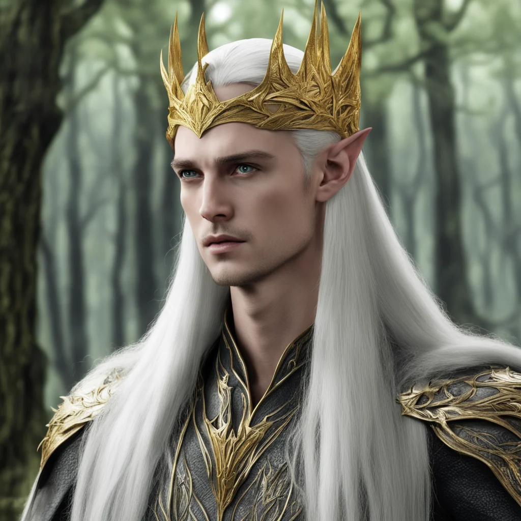 thranduil with gold wood elf diadem amazing awesome portrait 2