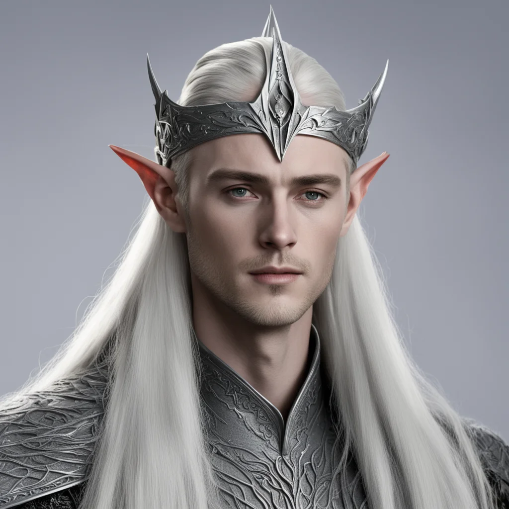 thranduil with silver elven circlet confident engaging wow artstation art 3