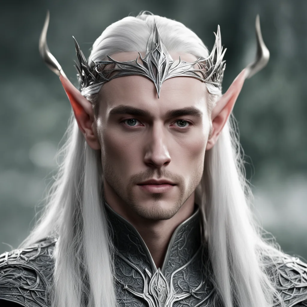 aithranduil with silver sindar elven circlet confident engaging wow artstation art 3