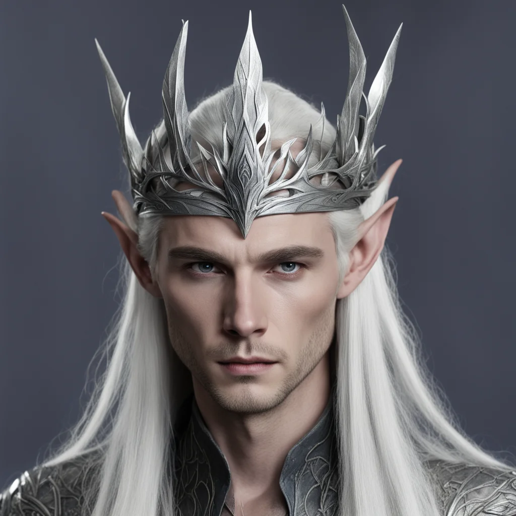 thranduil with silver wood elf circlet confident engaging wow artstation art 3