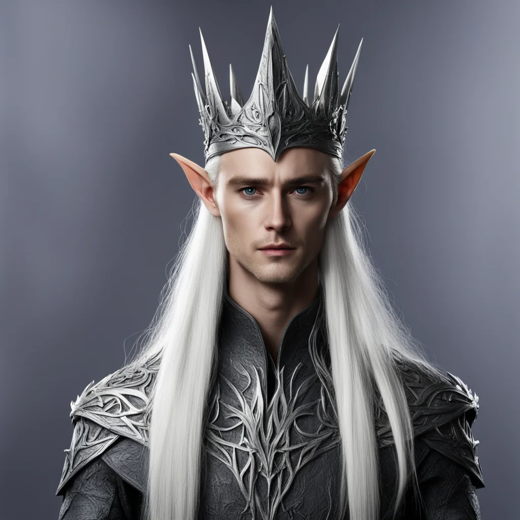 thranduil with silver wood elf crown amazing awesome portrait 2