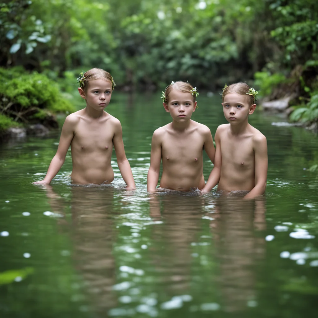 aithree elfs bathing in a large pond  amazing awesome portrait 2 confident engaging wow artstation art 3