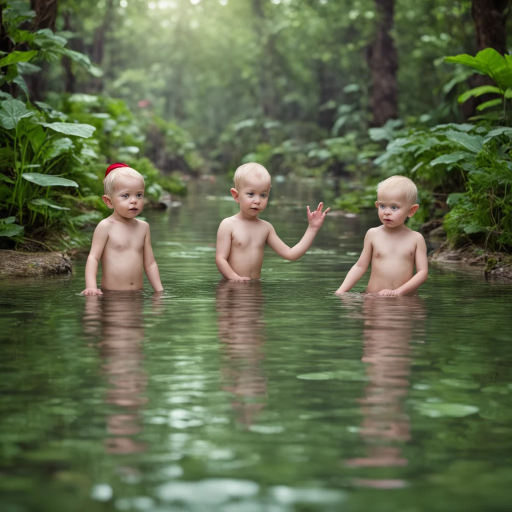 three elfs bathing in a large pond  confident engaging wow artstation art 3