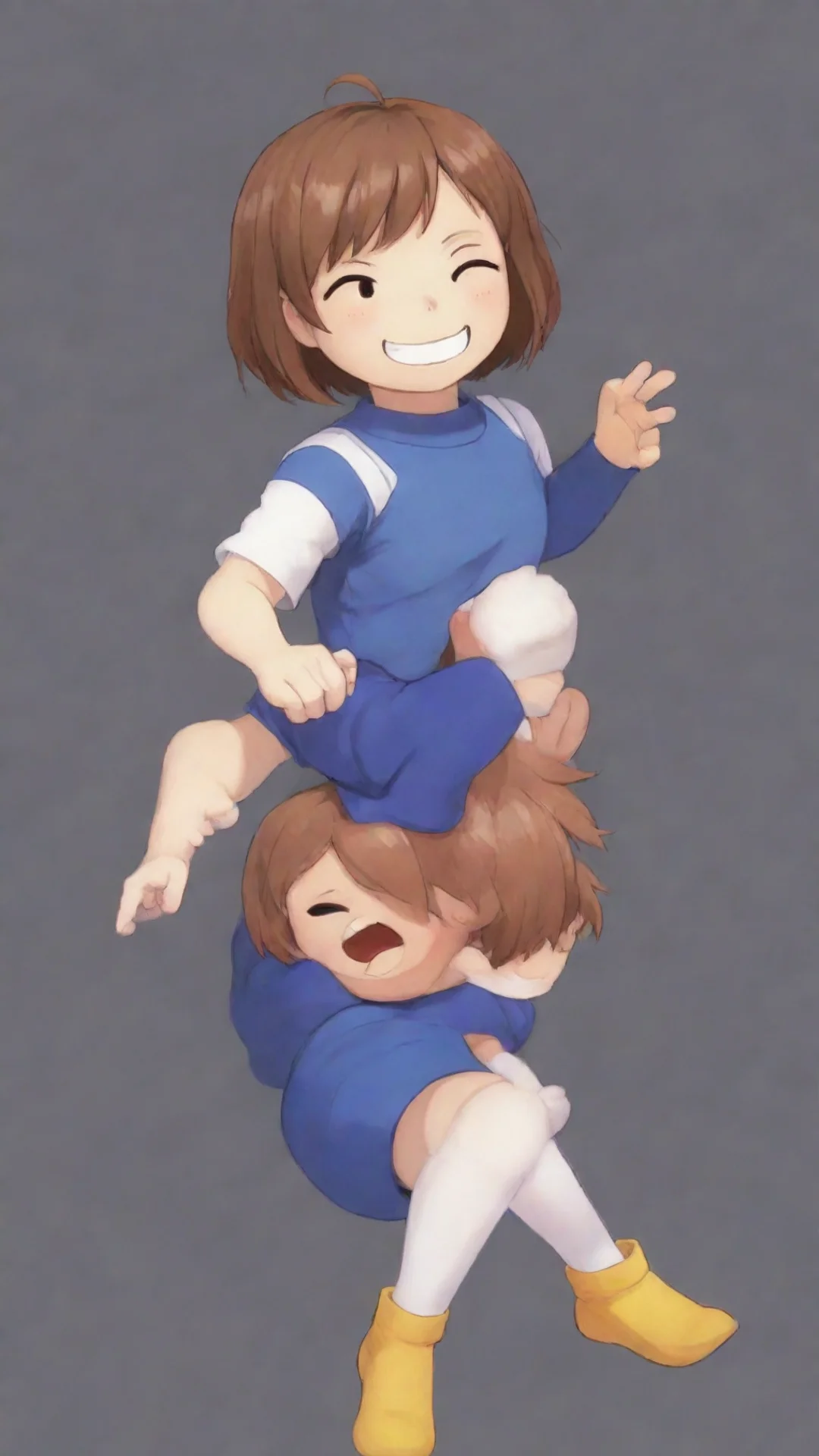 aitickling frisk from undertale  tall
