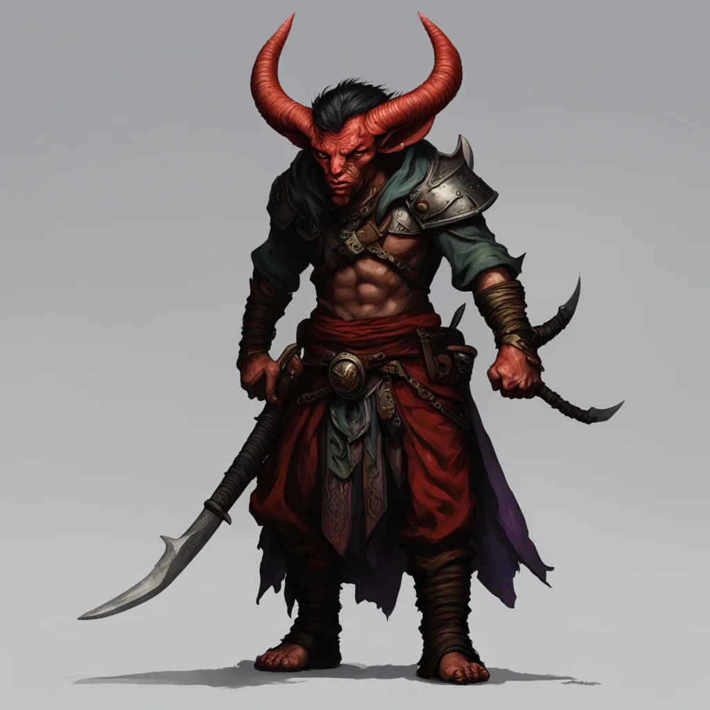 tiefling beggar warrior amazing awesome portrait 2