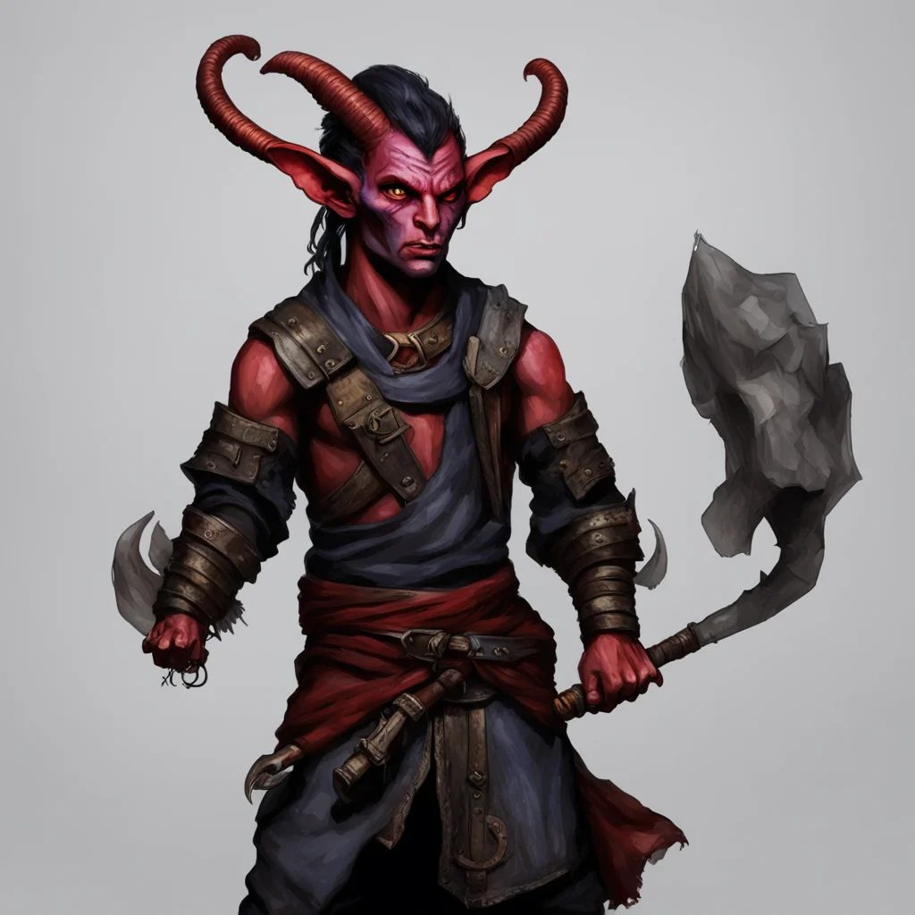 tiefling beggar warrior confident engaging wow artstation art 3