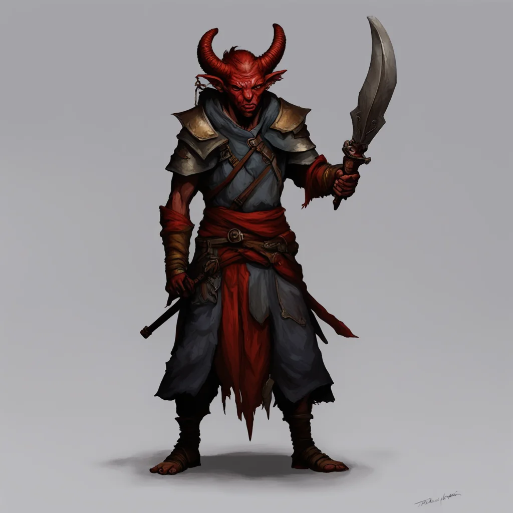 tiefling beggar warrior