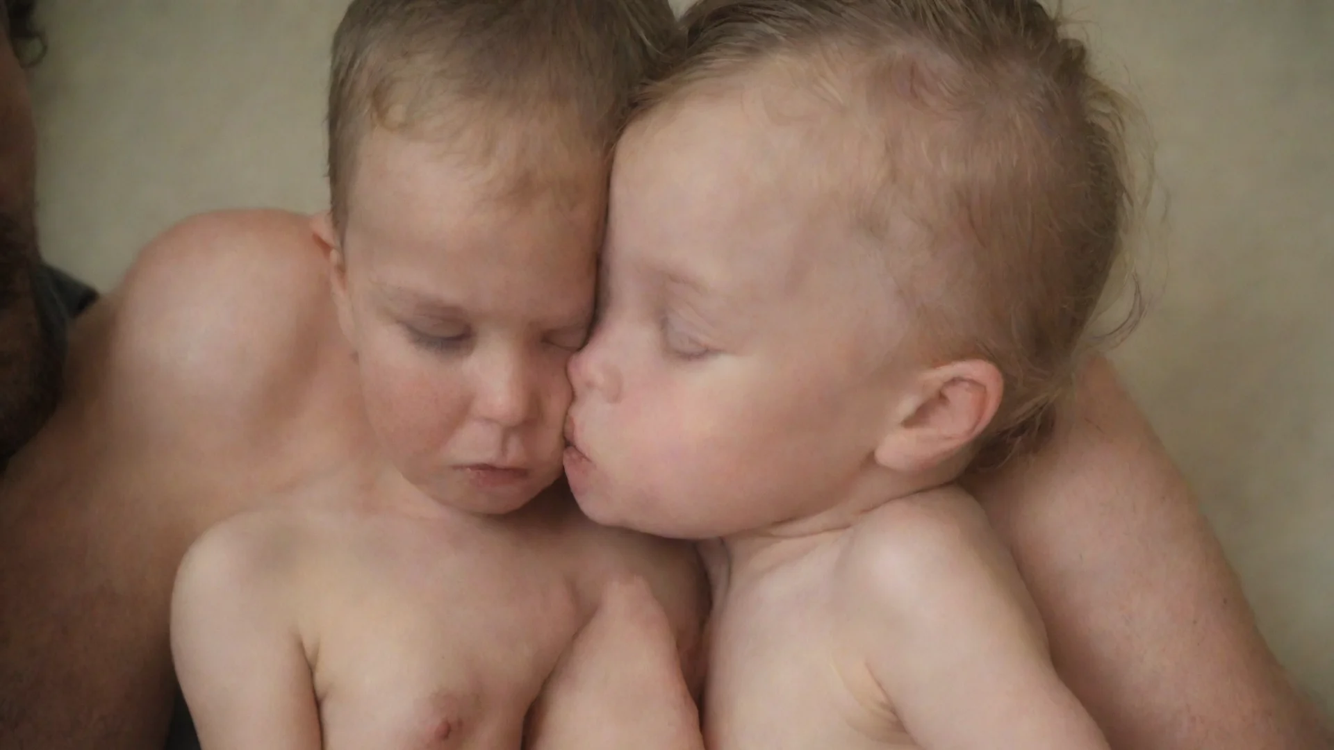 aitiny little girl without shirt kisses a grown man hdwidescreen