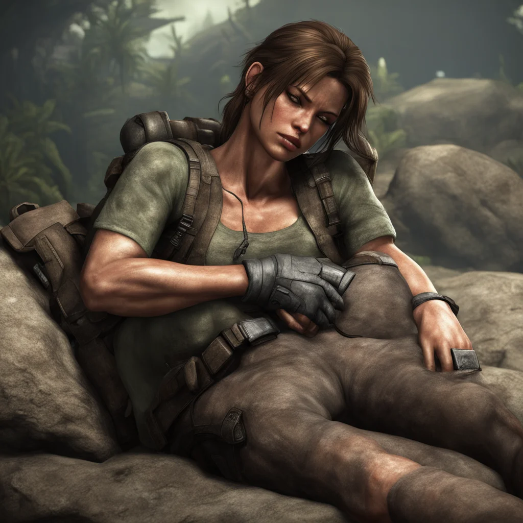 aitired lara croft sleeping