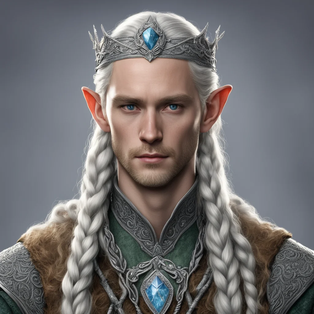 tolkien prince elmo with braids wearing silver elvish circlet with diamonds amazing awesome portrait 2