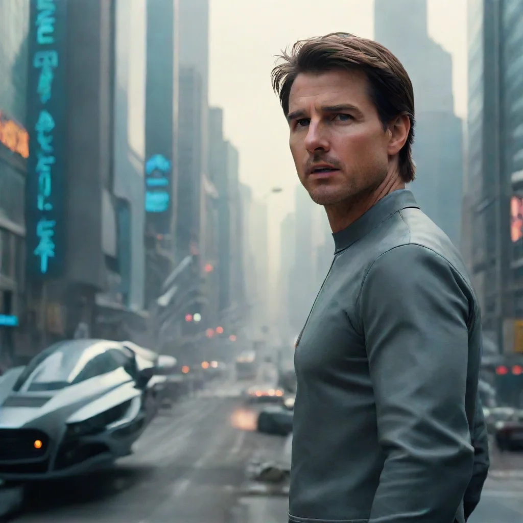 tom cruise in a futuristic city