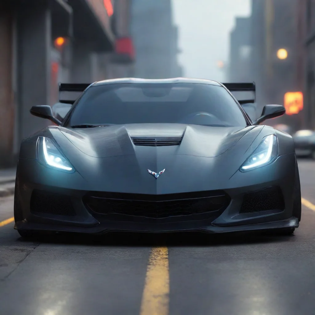toothless corvette front view ultra wide screen 4k exhaust backlight artstation ar 169