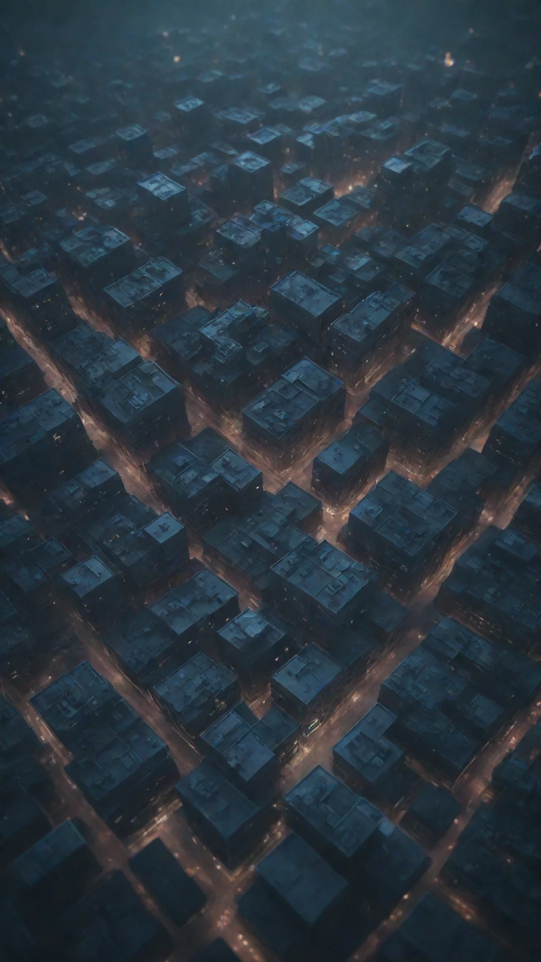 aitop view of a cyber city creepy 3d render lighting moody top view fly thought on top hdtall
