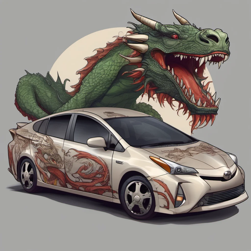 toyota prius as a dragon amazing awesome portrait 2