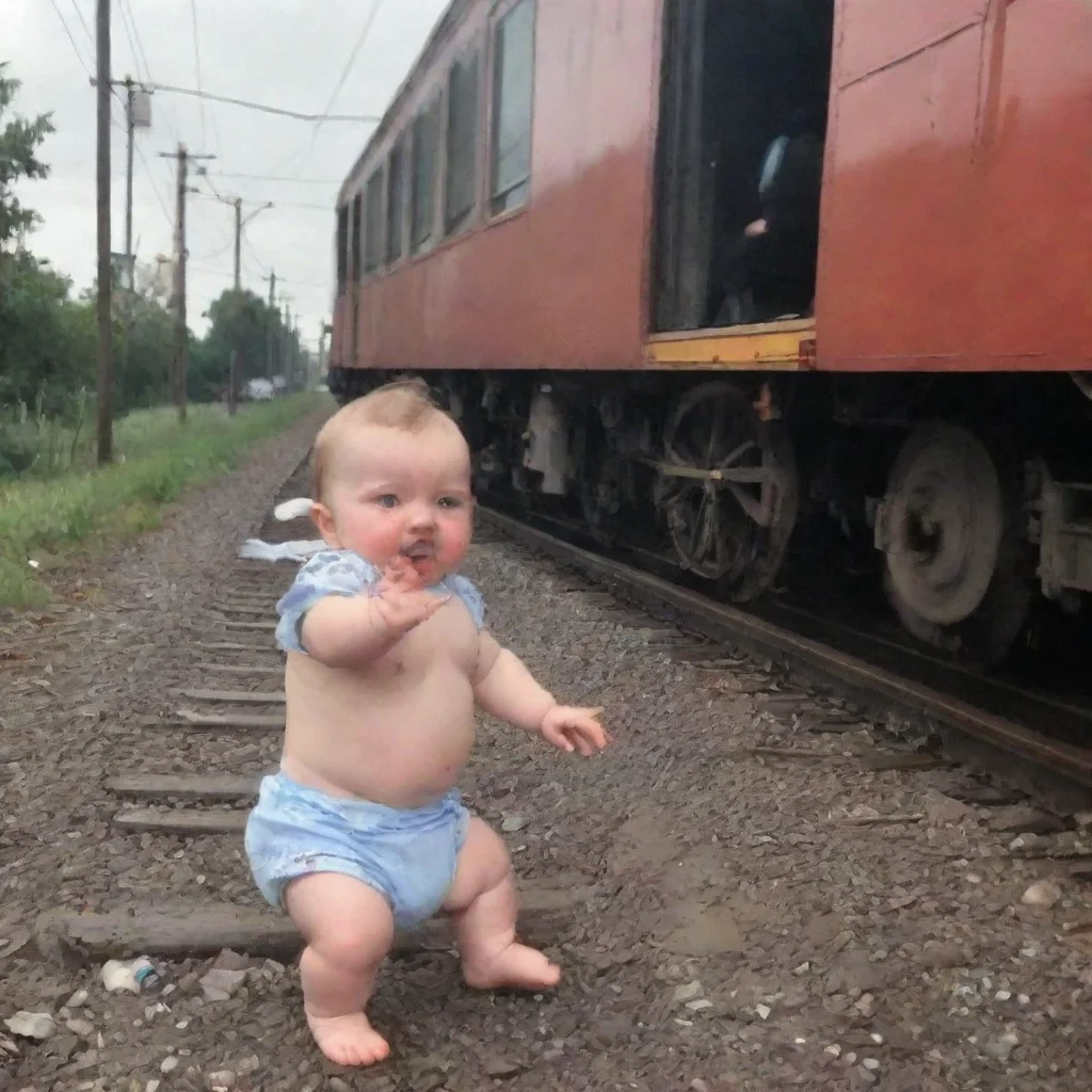 train hitting a baby