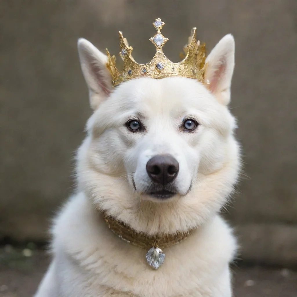 aitrending  a white husky wearing a crown good looking fantastic 1