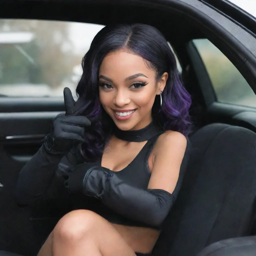 aitrending  doja car  smiling with black gloves and gun  good looking fantastic 1