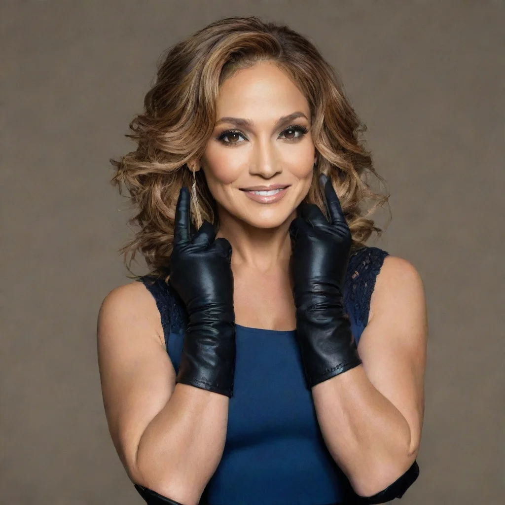 aitrending  jennifer lopez as harlee santos from shades of blue tv show smiling with black gloves and gun good looking fantastic 1