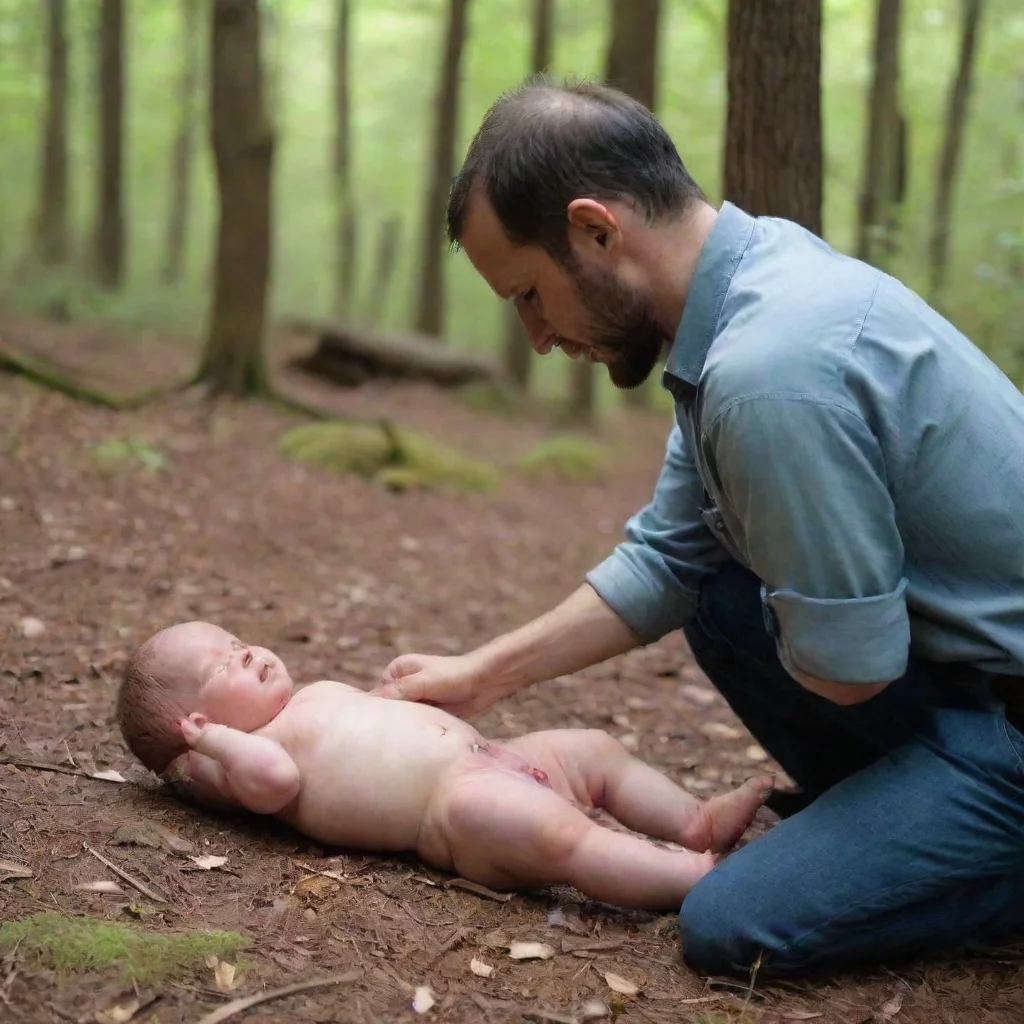 aitrending  man has knife cutting a newborn baby in the woods good looking fantastic 1