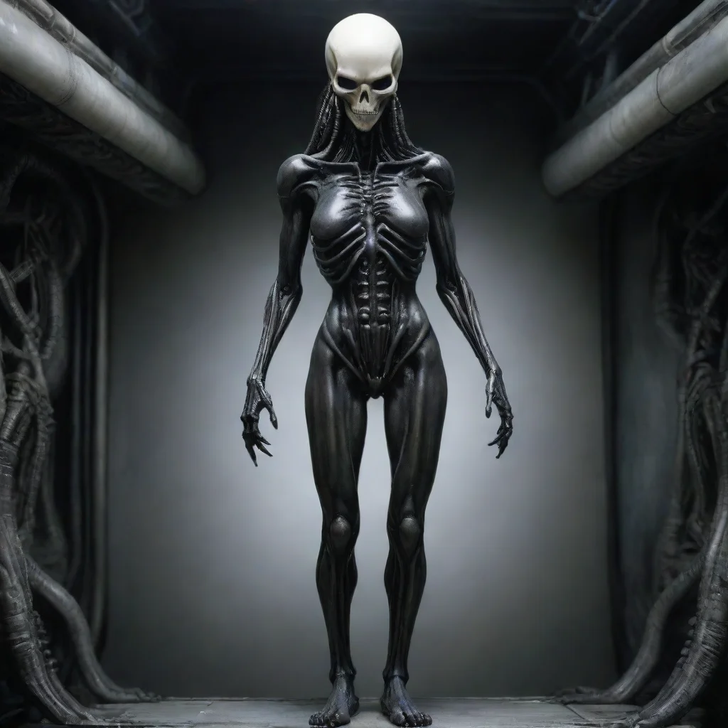 aitrending  standing tall alien giger pale  skin  good looking fantastic 1