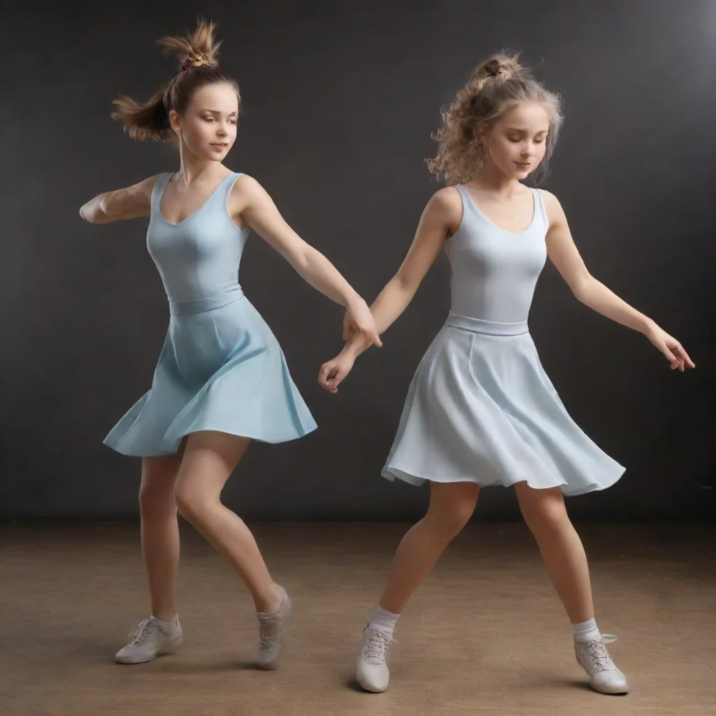 aitrending 2 girls dancing realistic good looking fantastic 1