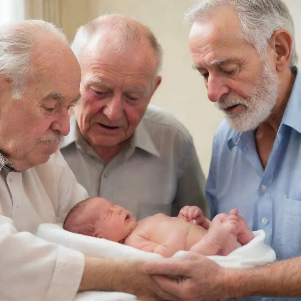 aitrending 3 old men looking at a newborn baby good looking fantastic 1