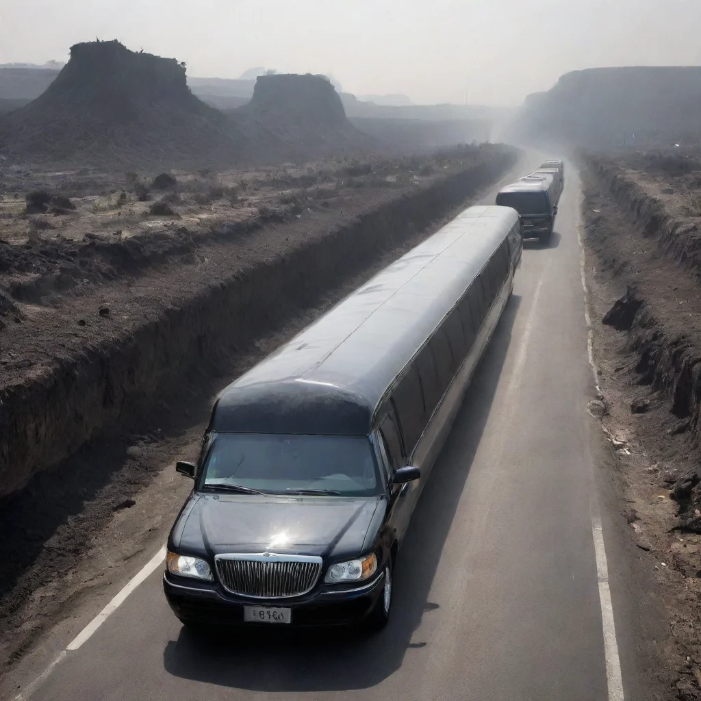 aitrending a 30 metre long limousine driving through hellscape good looking fantastic 1